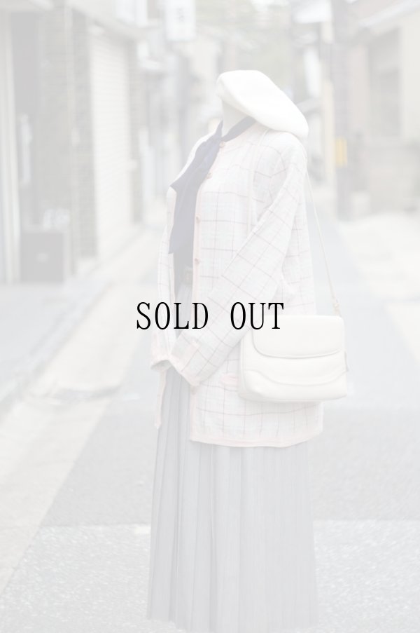 画像14: "Burberrys" ペールピンク チェック柄 ニット カーディガン ノーカラー[19567]