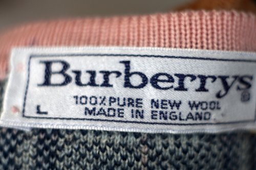 他の写真1: "Burberrys" ペールピンク チェック柄 ニット カーディガン ノーカラー[19567]