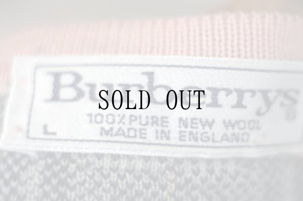 画像9: "Burberrys" ペールピンク チェック柄 ニット カーディガン ノーカラー[19567]