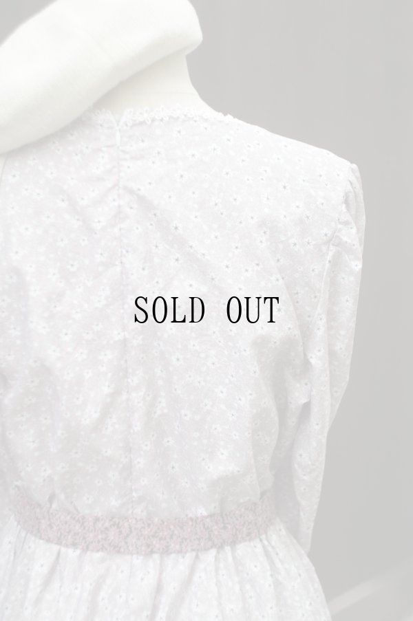 画像9: US 小花柄 長袖 ワンピース ノーカラー ロング丈[19580]