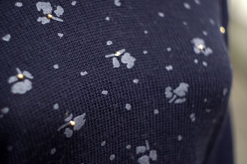 他の写真1: "ELEMI"ネイビー 襟付き アンゴラ ニット セーター[19581]