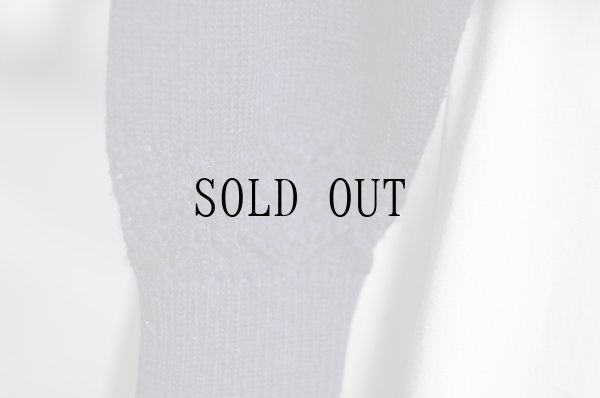 画像9: "ELEMI"ネイビー 襟付き アンゴラ ニット セーター[19581]