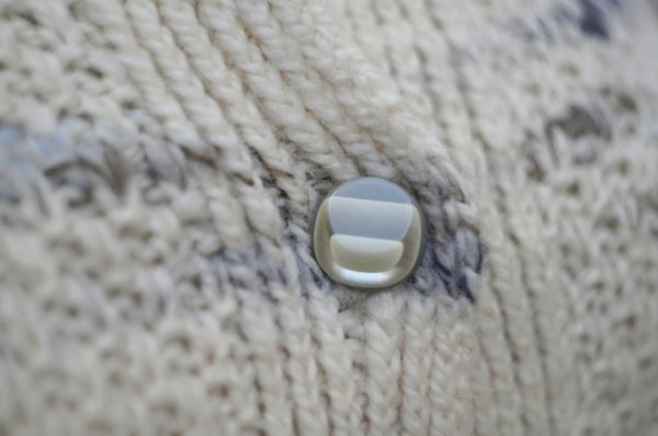 画像10: 白 グレー ミックス ニット カーディガン ノーカラー[19583]