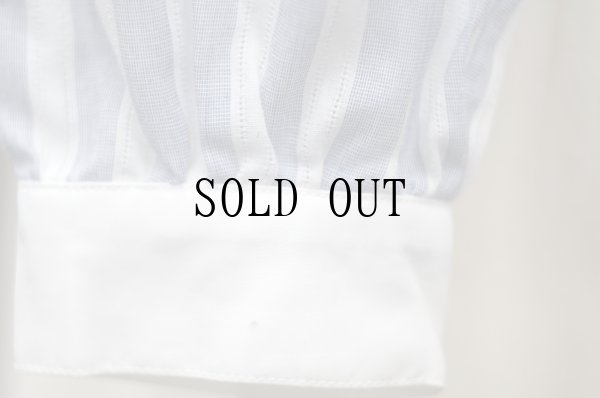 画像5: "Lepia Elegance" ブルー×白 ストライプ柄 長袖 ブラウス ボウタイカラー[19594]