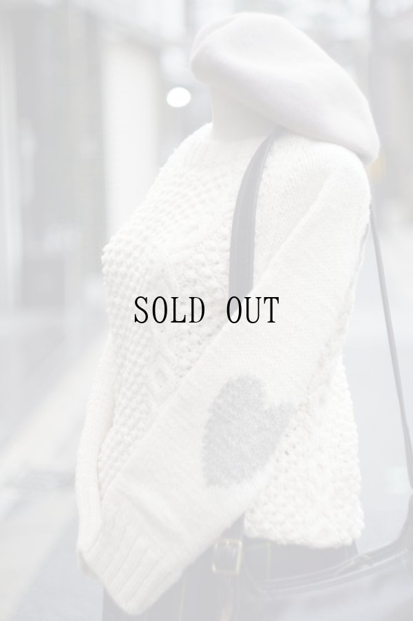 画像6: "Peru knit" ペルー製 白 ハンドニット セーター ハート[19595]