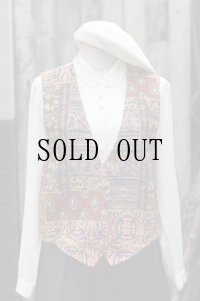 "backroad blues" US製 エスニック ゴブラン織り ベスト[19604]