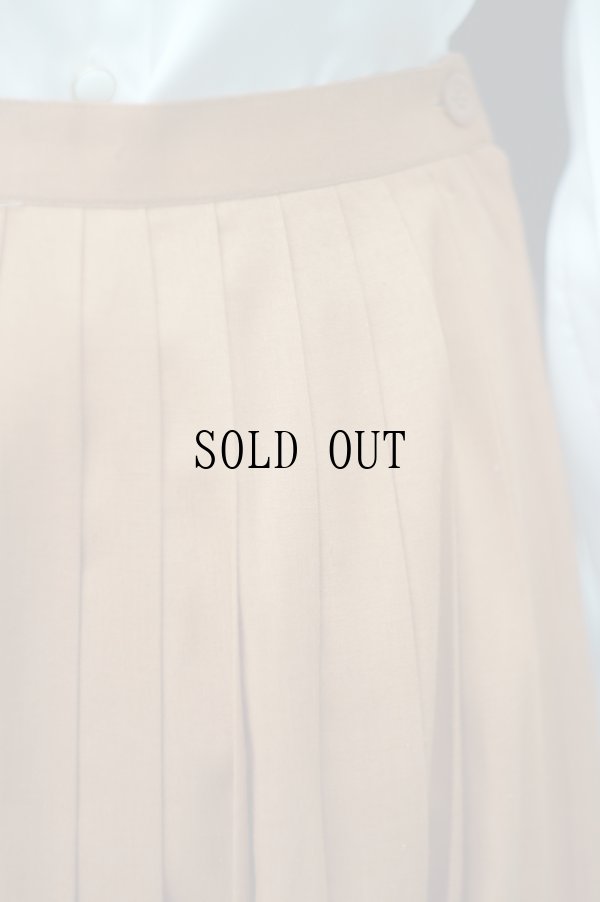 画像3: "Film" 無地 オレンジ系 混麻 スカート プリーツ w66cm[19610]