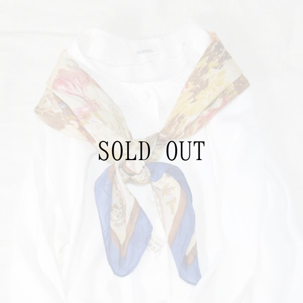 画像7: 西洋画絵模様  シルク スカーフ 87cm×87cm[19636]