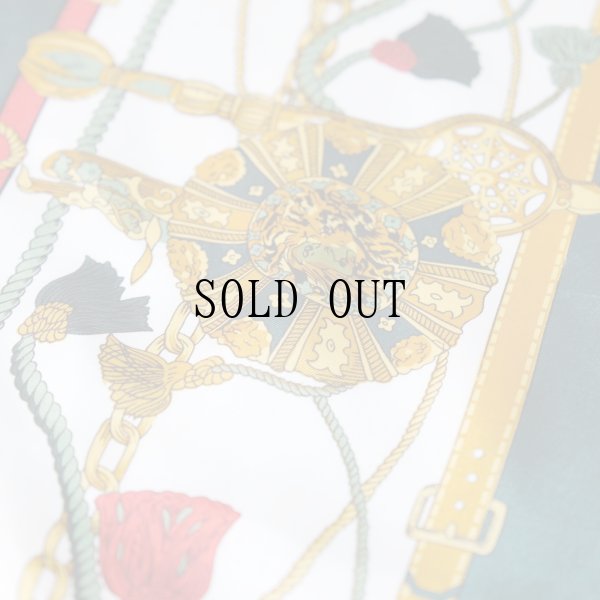 画像4: 装飾絵模様 グリーン系 スカーフ 85cm×85cm[19647]