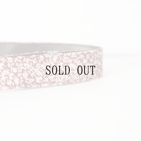 画像3: フルーツ柄 赤紫×白 ゴールド 金具 アンティークベルト[19625]