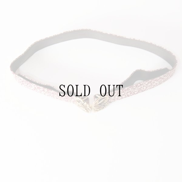 画像5: フルーツ柄 赤紫×白 ゴールド 金具 アンティークベルト[19625]