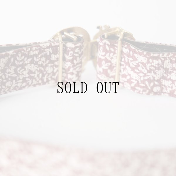 画像6: フルーツ柄 赤紫×白 ゴールド 金具 アンティークベルト[19625]