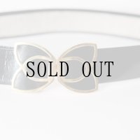 黒 お花モチーフ アンティークベルト[19618]