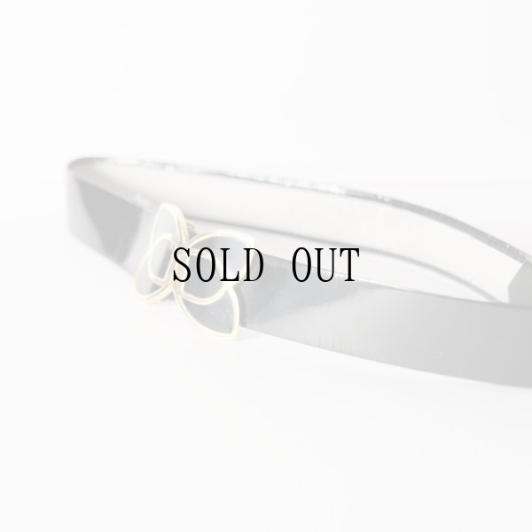 画像3: 黒 お花モチーフ アンティークベルト[19618]