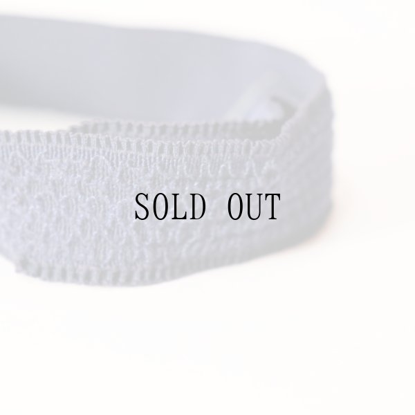 画像4: ネイビー  ゴールド 金具 ゴム フリル アンティークベルト[19623]