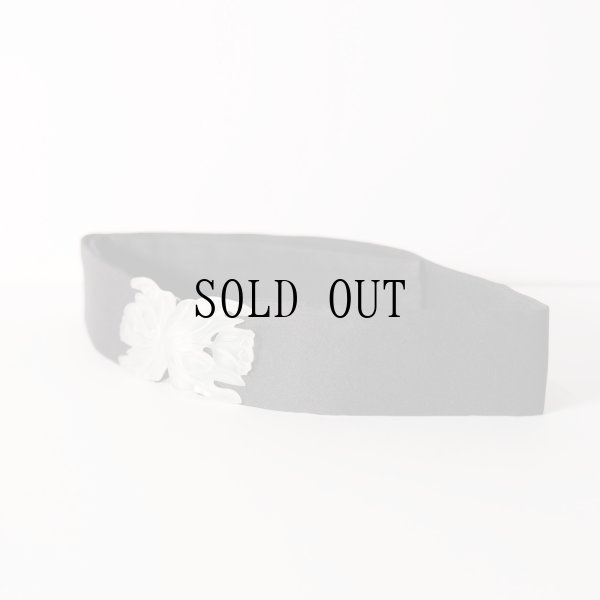 画像6: 黒 お花モチーフ フロスト アンティークベルト[19616]