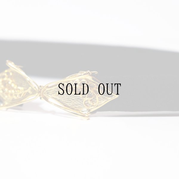 画像5: 黒 ゴールド 金具 アンティークベルト[19620]