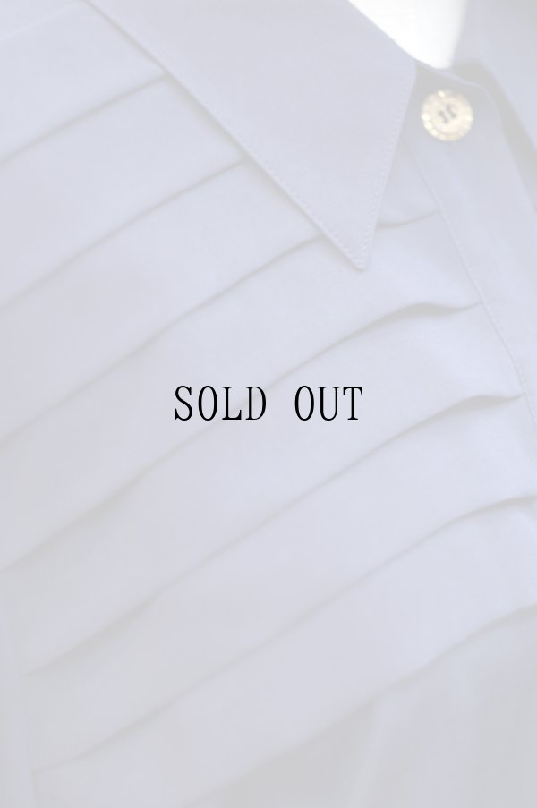 画像5: "Loris azzaro" ネイビー 長袖 ブラウス レギュラーカラー プリーツ[19653]