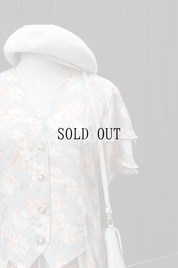 画像4: "Tippy" イタリア製 花柄 シルク 半袖 ワンピース Vネック[19659]