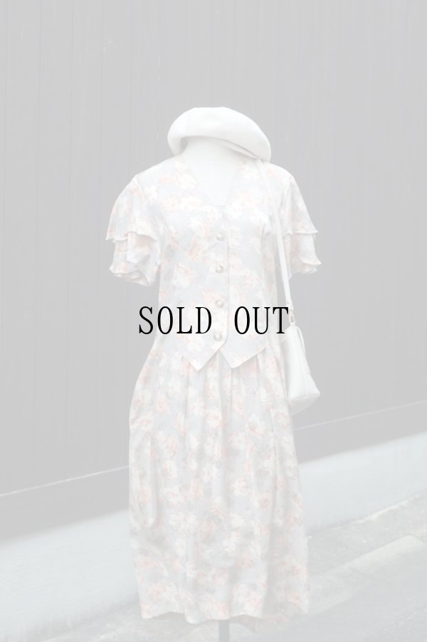 画像8: "Tippy" イタリア製 花柄 シルク 半袖 ワンピース Vネック[19659]