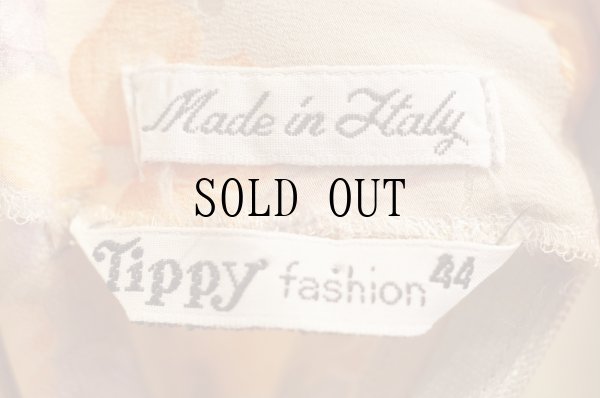 画像15: "Tippy" イタリア製 花柄 シルク 半袖 ワンピース Vネック[19659]