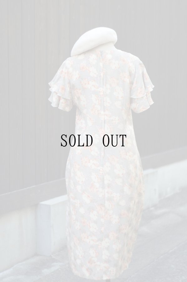 画像3: "Tippy" イタリア製 花柄 シルク 半袖 ワンピース Vネック[19659]