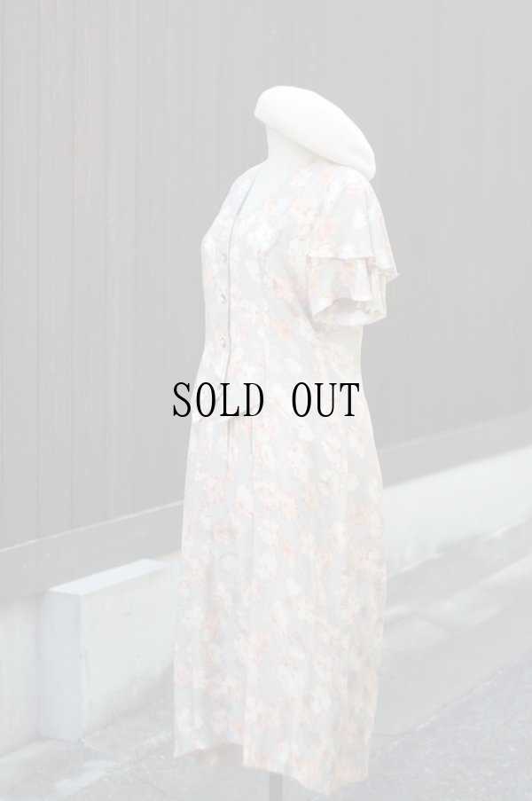 画像10: "Tippy" イタリア製 花柄 シルク 半袖 ワンピース Vネック[19659]