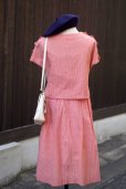 画像3: "Sun-seize" ギンガムチェック柄 混シルク コットン 半袖 セットアップ クルーネック[19660]