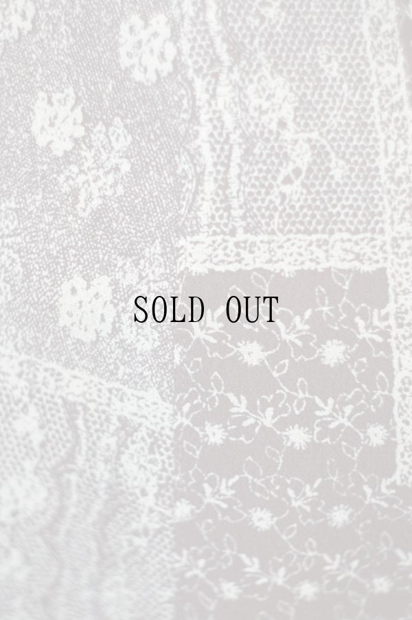 画像7: ブラウン系 花柄 スカート フレア サイドリボン w68cm[19664]