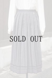 "Hammerschmid" EU グレー系 ストライプ柄 チロル スカート フレア w71cm[19666]