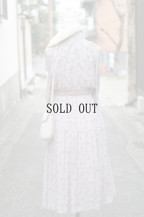 画像3: 小花柄 長袖 レトロワンピース レギュラーカラー[19675]