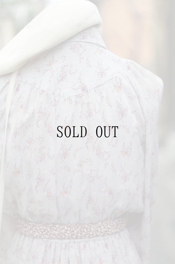 画像6: 小花柄 長袖 レトロワンピース レギュラーカラー[19675]