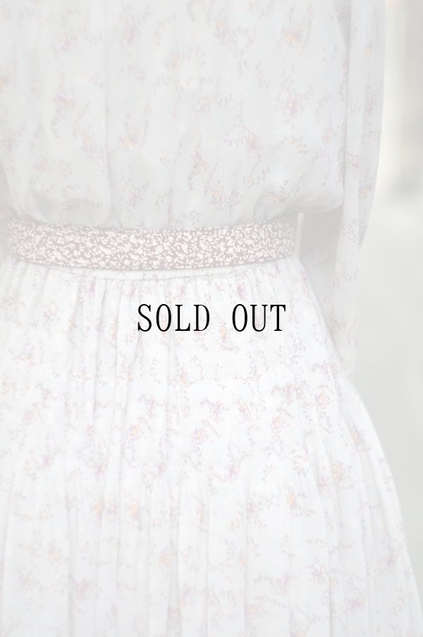 画像11: 小花柄 長袖 レトロワンピース レギュラーカラー[19675]