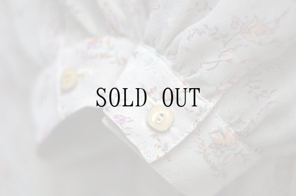 画像8: 小花柄 長袖 レトロワンピース レギュラーカラー[19675]