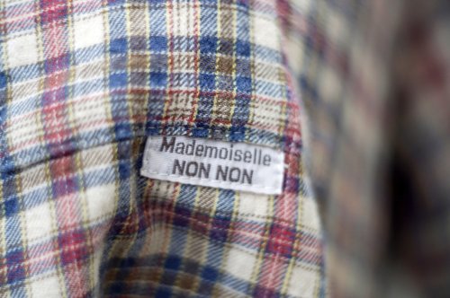 他の写真1: "mademoiselle NON NON By Papas" チェック柄 長袖 スモック ブラウス レギュラーカラー[19677]