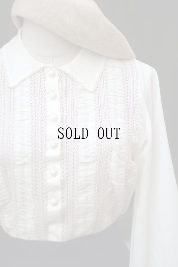 画像4: "Hana no blouse" オフホワイト 長袖 ブラウス レース[19683]