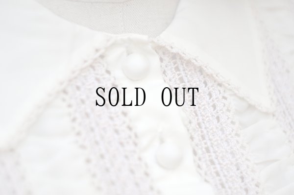 画像5: "Hana no blouse" オフホワイト 長袖 ブラウス レース[19683]