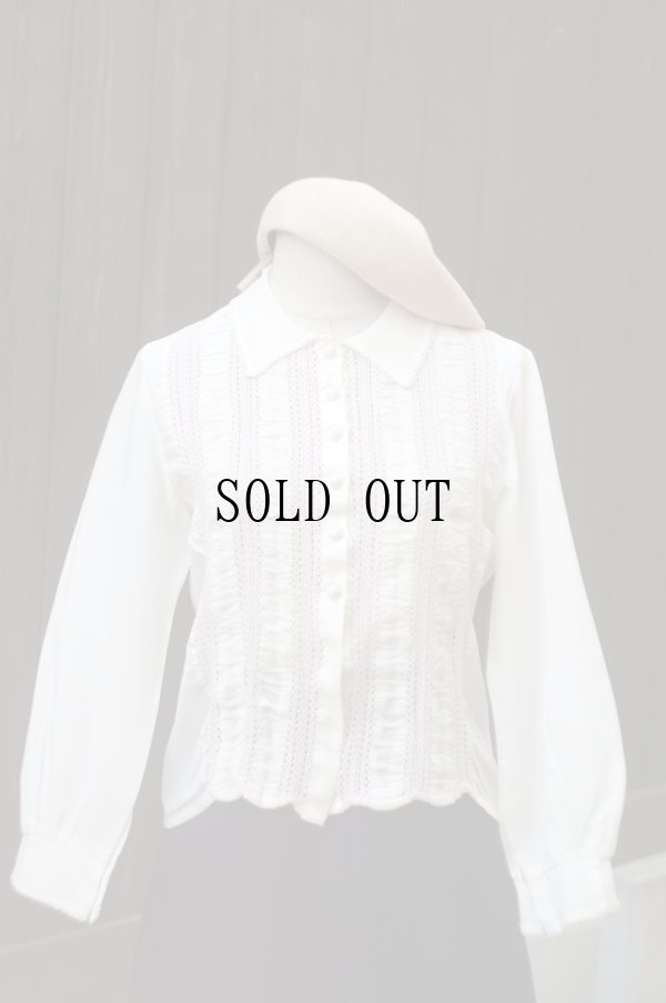 画像9: "Hana no blouse" オフホワイト 長袖 ブラウス レース[19683]