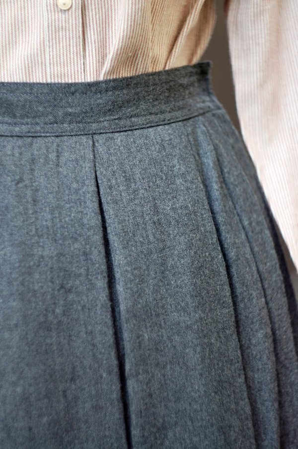 画像3: "Classioues" US グレー ウール スカート w65cm[19688]