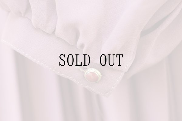 画像10: "Kawai" ピンク 無地 長袖 レトロワンピース 1スタンドカラー フリル プリーツスカート[19687]