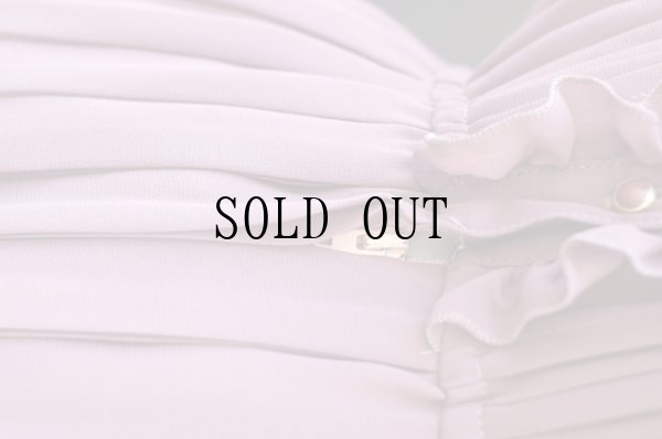 画像12: "Kawai" ピンク 無地 長袖 レトロワンピース 1スタンドカラー フリル プリーツスカート[19687]