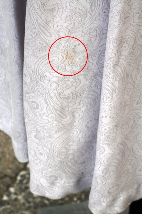 他の写真1: ペイズリー柄 ライトブルー スカート リボン w65cm[19693]