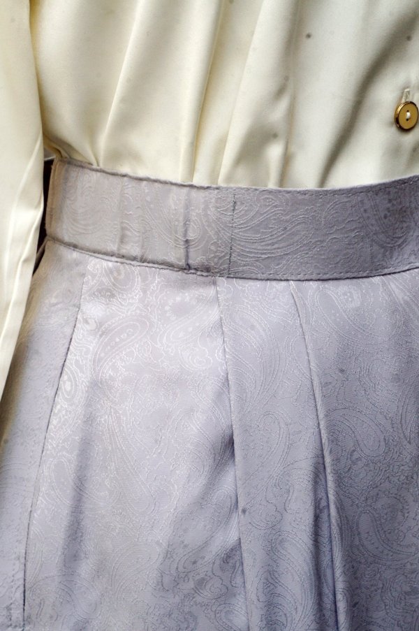 画像9: ペイズリー柄 ライトブルー スカート リボン w65cm[19693]