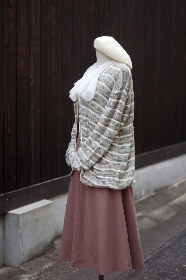 画像10: "altra" イタリア製 ボーダー柄 コットン ニット カーディガン[19702]