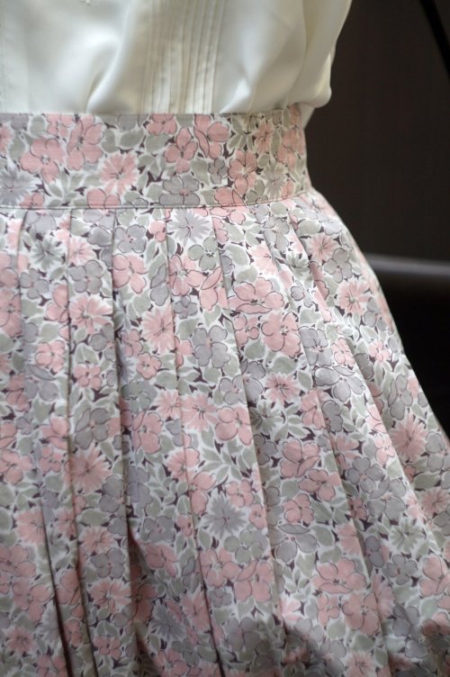 他の写真1: "Jones New york" ピンク 花柄 コットン スカート フレア w62cm[16704]