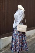 画像6: "Liberty plus" イングランド製 水彩 花柄 ブルー スカート フレア w64cm[16703]