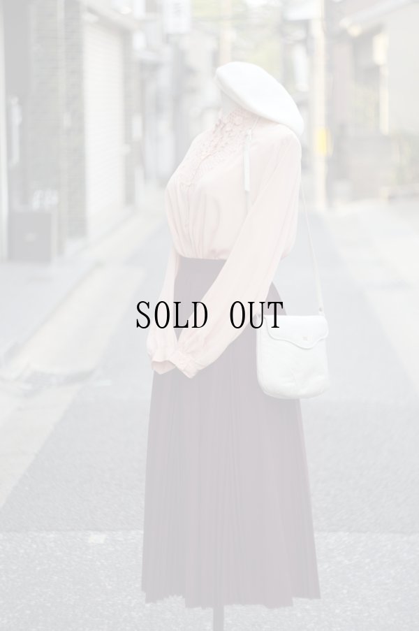 画像9: "U" ピンク 長袖 ブラウス レースカラー[19715]