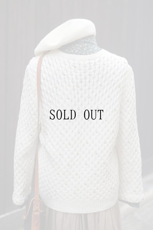 画像3: "femme fatale kazuko osada" 無地 白 コットン ニット カーディガン[19725]