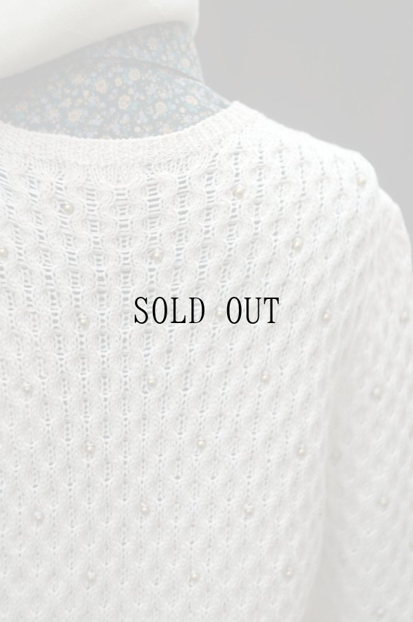 画像9: "femme fatale kazuko osada" 無地 白 コットン ニット カーディガン[19725]