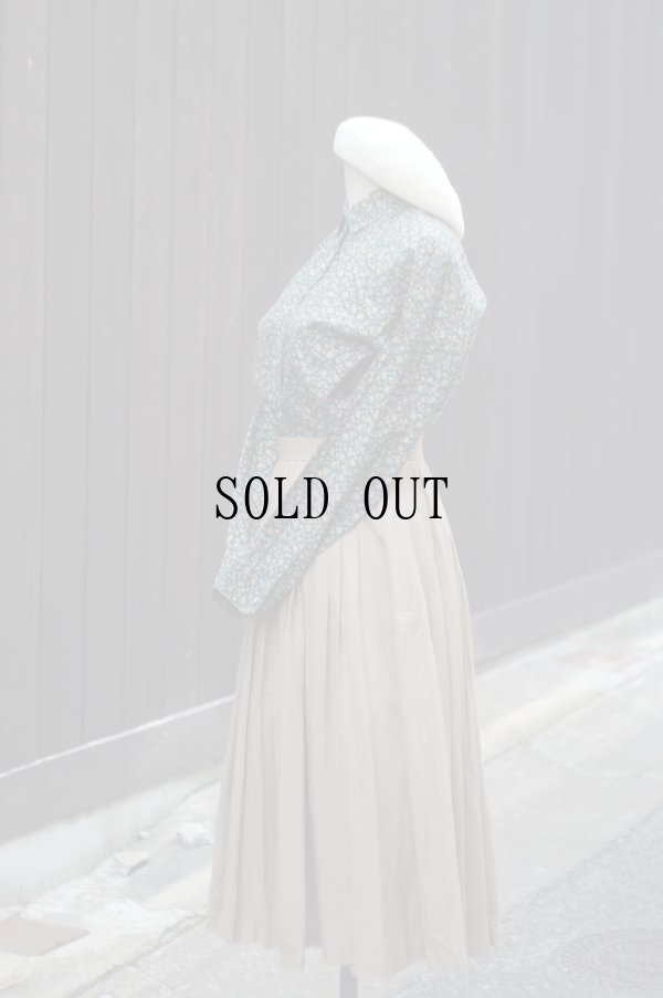 画像5: "McGREGOR" グリーン 小花柄 長袖 コットン ブラウス レギュラーカラー[19721]